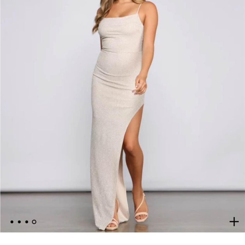 Lola Formal High School Slit Glitzy Glitter Dress 
Size Medium